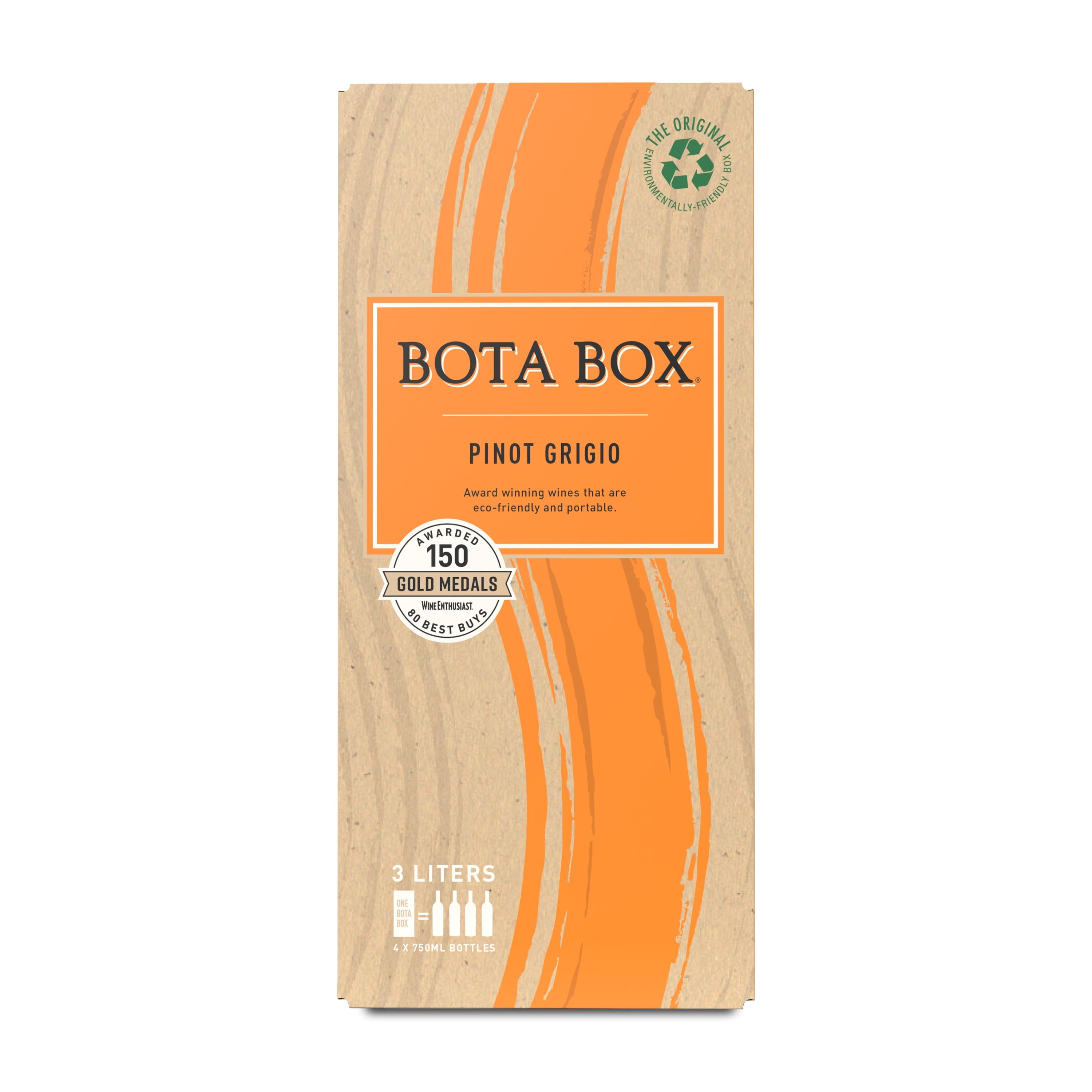 Bota Box Pinot Grigio White Wine, 3L (Equals 4 x 750ml Bottles), 12% ABV