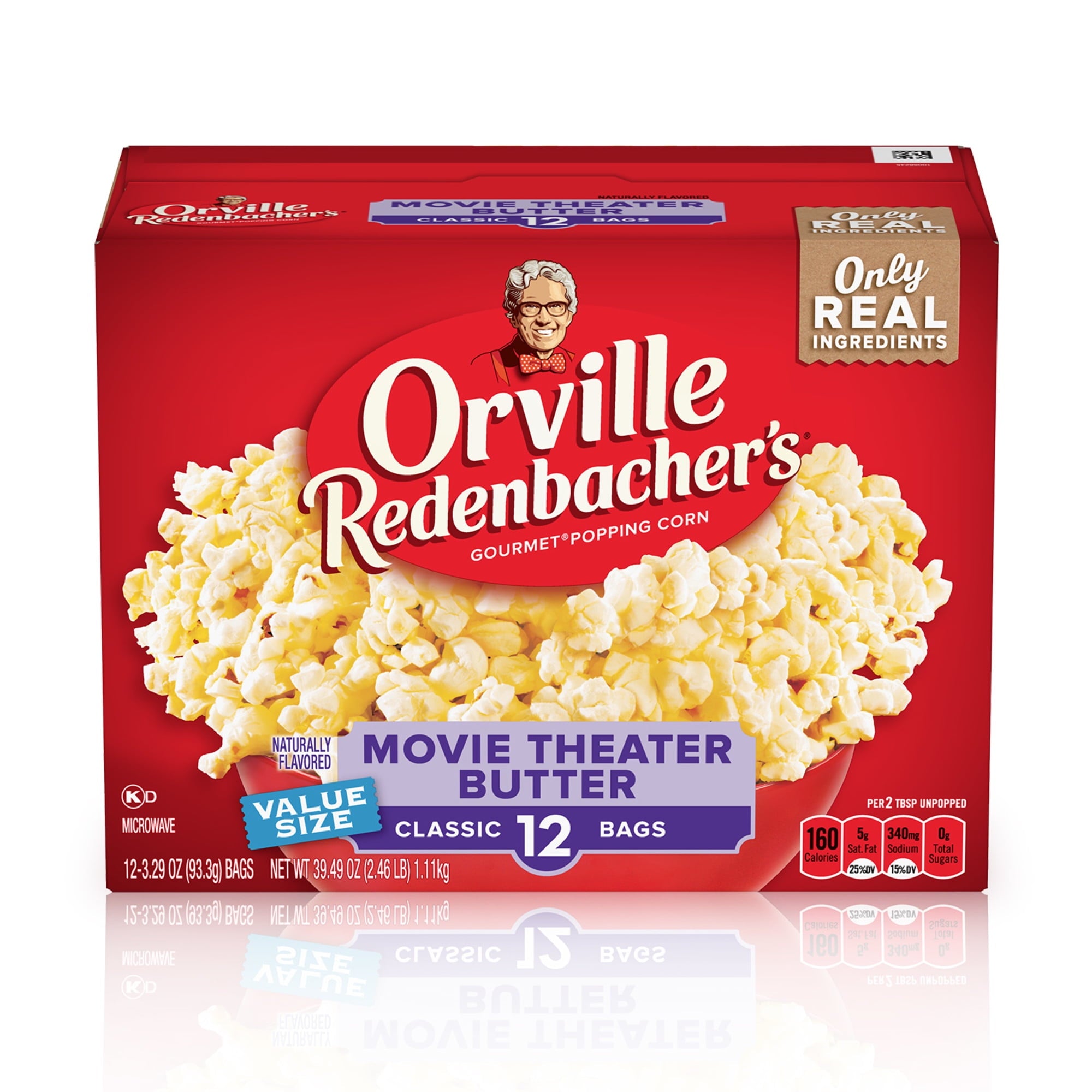 Orville Redenbacher’s Movie Theater Butter Popcorn, Microwave Popcorn, 12 Count