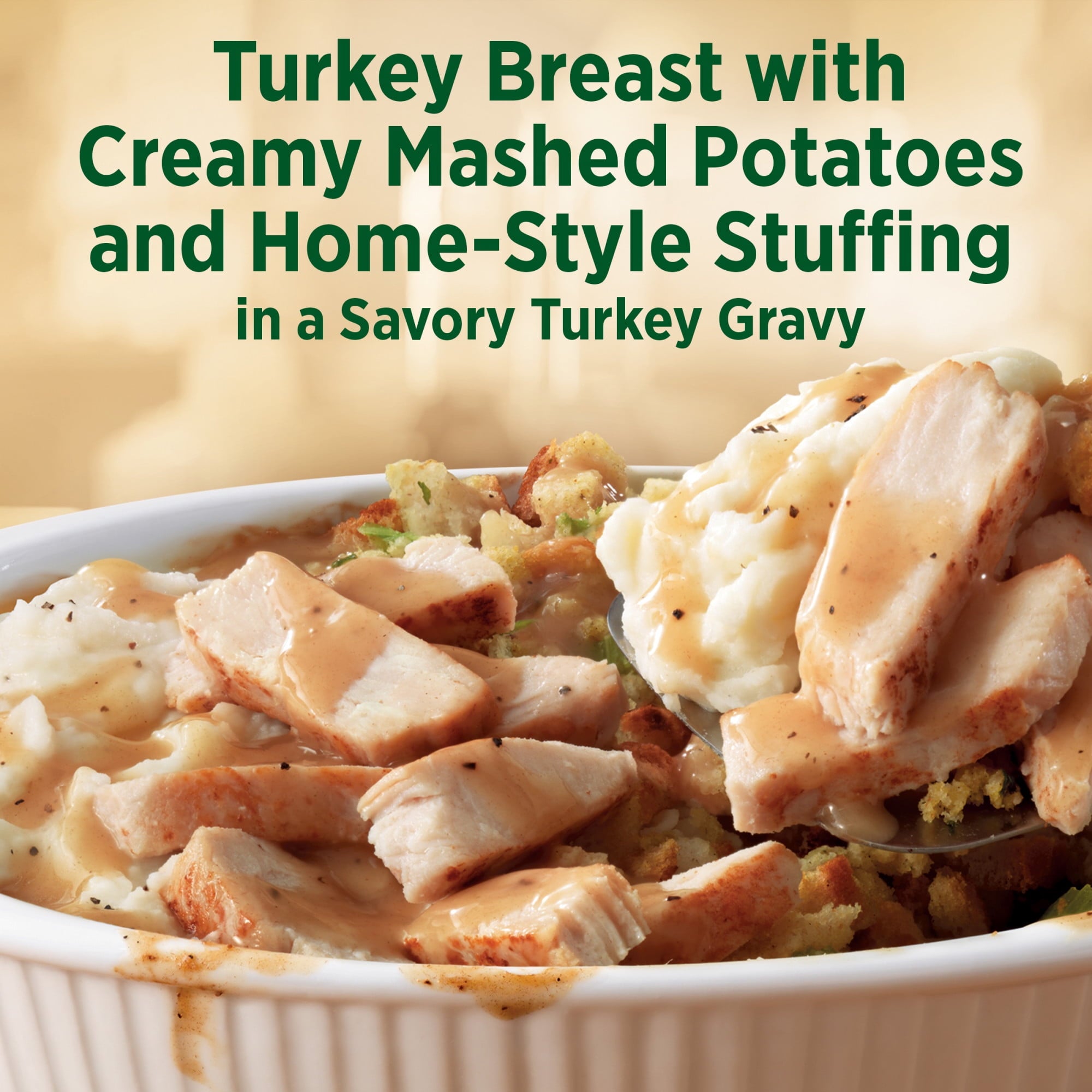 Marie Callender’s Turkey & Stuffing Meal To Share, Frozen Meal, 24 oz (Frozen)